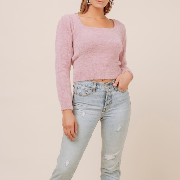 ASTR The Label Fuzzy Crop Sweater Lilac Size L - Picture 8 of 16